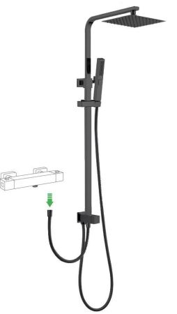 Душевая стойка Allen Brau Infinity 5.21031-31 черный матовый, артикул 5.21031-31