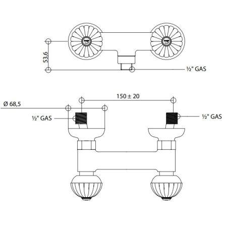 Bongio Radiant Смеситель для душа, цвет хром, артикул 02523CR00