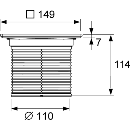 Декоративная решетка quadratum 150 х 150 м с монтажым элементом, сталь, артикул 3660008