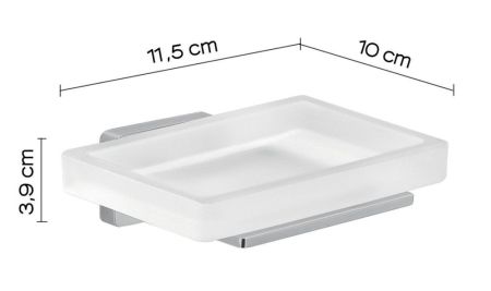 Gedy Atena, настенная стеклянная мыльница, цвет хром, артикул 4411(13)