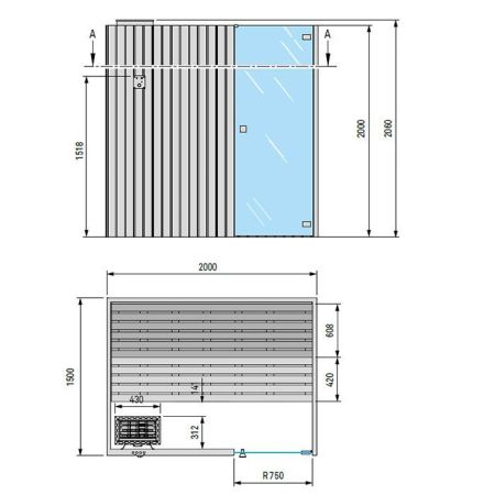 Effegibi Easy Сауна 200х150х200см, цвет: осина натуральная, артикул SA 45 60 0001