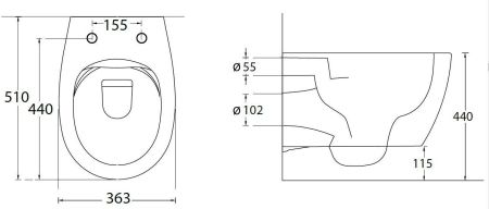 Чаша подвесного унитаза Allen Brau Fantasy 4.11004.MT мятный, артикул 4.11004.MT