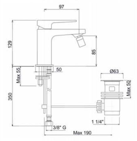 Смеситель на биде CEZARES JUMP-BSM1