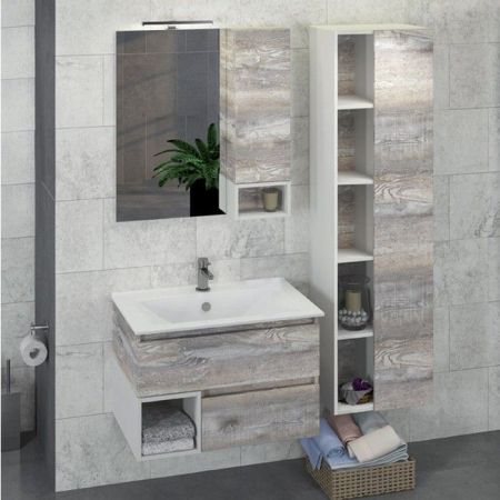 Зеркальный шкаф Comforty Турин 75 4144198 Дуб бежевый, артикул 4144198