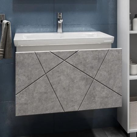 Тумба под раковину подвесная VIGO Geometry 034 бетон, 70 см, артикул 034 бетон