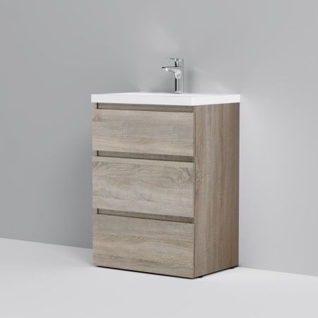 M91FSX0602OF GEM S, База под раковину, напольная, 60 см, 3 ящика, светлый дуб, артикул M91FSX0602OF