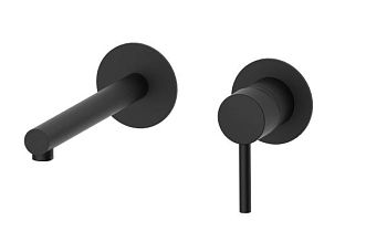 AQG Stick, встраиваемый в стену однорычажный смеситель для раковины, цвет черный матовый