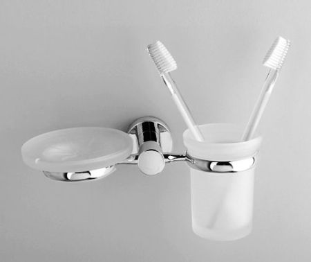 Стакан для зубных щеток с мыльницей WasserKRAFT Donau K-9426 Хром, артикул K-9426