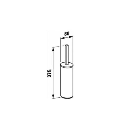 Ёршик, Laufen, LB3 , ширина, мм-80, глубина, мм-80, высота, мм-375, напольный, материал колбы-латунь, материал держателя-латунь, цвет-хром, артикул 3.8368.2.004.000.1