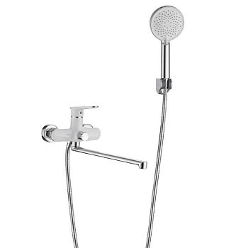 Смеситель для ванны Savol S-600609AW, хром/белый