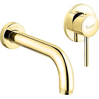 Emmevi Piper, встраиваемый в стену однорычажный смеситель для раковины, без донного клапана, цвет золото
