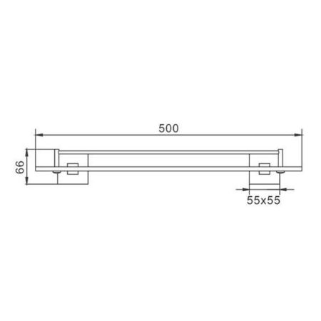 Полка стеклянная D-Lin D260222, черный, артикул D260222