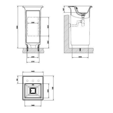 Gessi Eleganza Раковина накладная/встраиваемая 56х42 см без перелива, цвет: белый