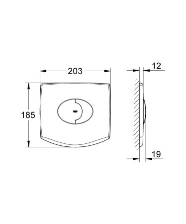 Панель смыва для унитаза GROHE Chiara, горизонтальный монтаж, (3 режима смыва), хром (38540000)