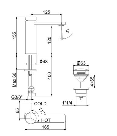 Смеситель для раковины Webert Coral CO830102015, хром, артикул CO830102015