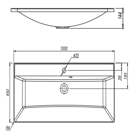 Раковина Florentina Аллегро 60 см 10.020.00600.302, антрацит, артикул 10.020.00600.302