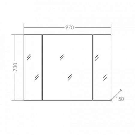 Зеркальный шкаф "Стандарт 100" трельяж фацет