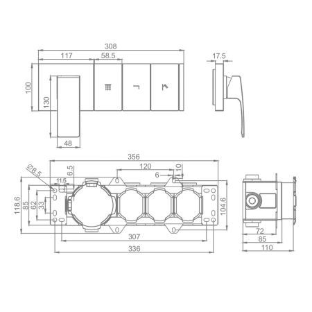 Смеситель для душа Raglo R02.273.09, графит