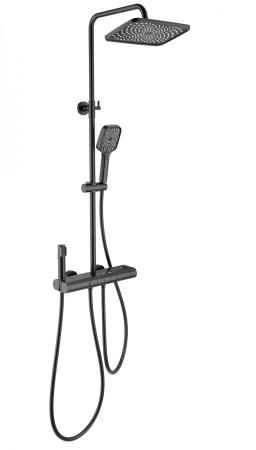 Душевая система с термостатом WONZON & WOGHAND MUSE Legato, Черный матовый (WW-B4129-MB), артикул WW-B4129-MB