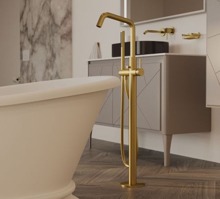 Смеситель для ванны Allen Brau Priority 5.31008-GB (с внутренней частью) золото, артикул 5.31008-GB