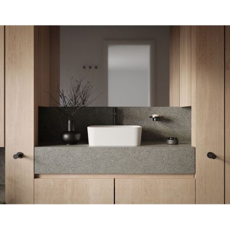 Умывальник WHITECROSS Garnet 40,5x40,5 (белый мат) иск. камень, артикул 0702.040040.200