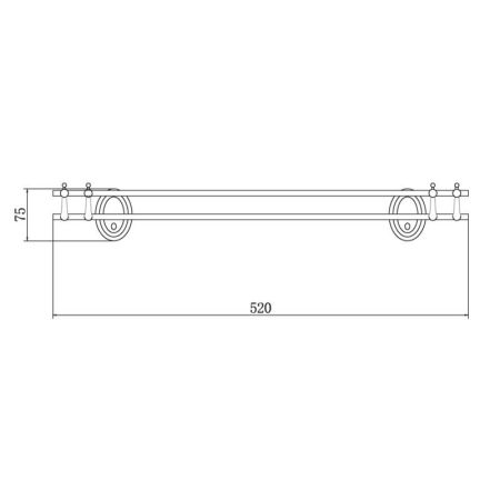 Полка стеклянная FASHUN A1507, хром, артикул A1507