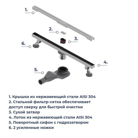 Душевой трап RGW SDR-52S (800), артикул 76215280-13