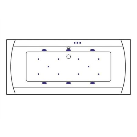 Ванна EXCELLENT Aquaria Lux 180x80 "RELAX" (золото), артикул WAEX.AQU18.RELAX.GL