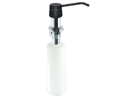 AC-22PLM-308 (чёрный) Дозатор для жидких моющих средств, врезной, цинк-пластик, артикул AC-22PLM-308