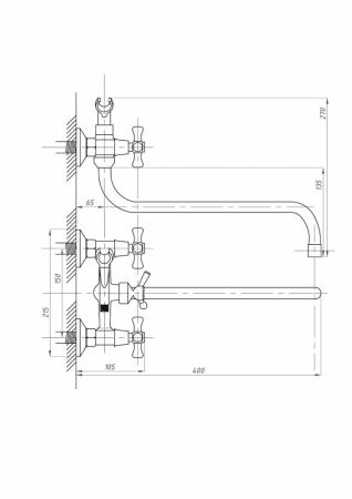 Смеситель для ванны с душем FAUZT FZs-317-07 тип См-ВУДРНШлА, артикул FZs-317-07