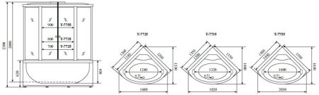 Душевой бокс Timo Lux T-7755 с гидромассажем, артикул T-7755