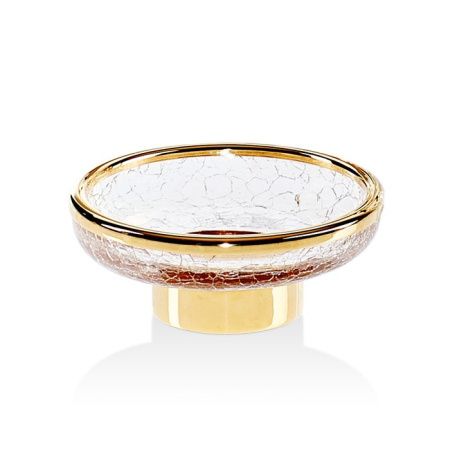 Мыльница, Decor Walther, ширина, мм-70, глубина, мм-70, высота, мм-50, тип установки-настольный, материал-стекло, цвет-золото