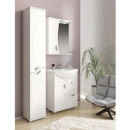 Зеркало со шкафом Vigo Faina 2-60 L с подсветкой Белое