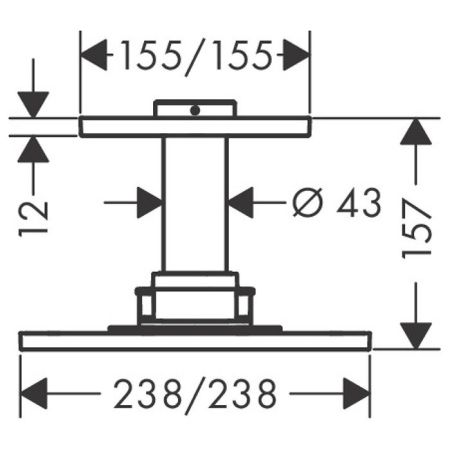 AX ShowerSolution Верхний душ, 250x250мм, 1jet, с  держателем 100мм, потолочный монтаж, цвет: хром, артикул 35308000