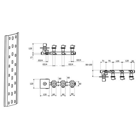Смеситель для душа встраиваемый с термостатом Webert Elio EL971502345, никель, артикул EL971502345
