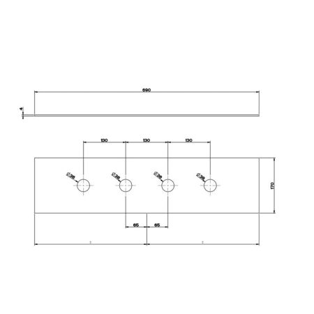 GESSI 316 Пластина на 4 отверстия для монтажного бокса, цвет: steel brushed, артикул 54595#239