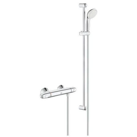 Термостатический смеситель для душа GROHE Grohtherm 1000 Newс душевым гарнитуром Tempesta New II, штанга 900 мм, хром (34256004), артикул 34256004