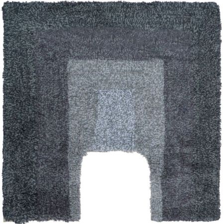 Коврик для ванной комнаты хлопковый Прямоугольник серый, LOFT с U-вырезом 50*50 cm, артикул FOR-LT052-U 50