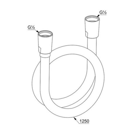 Шланг для душа, Kludi, SUPARAFLEX, длина шланга, мм-1250, стандарт подвода воды-1/2", DN 15, в пластиковой оболочке, с металлическим эффектом, с коническими гайками, двусторонняя защита от скручивания, цвет-чёрный матовый, артикул 6107139-00