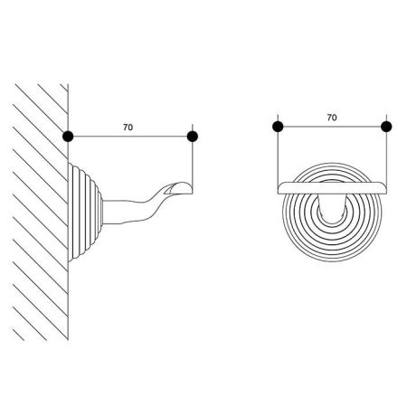Bongio Impero Крючок, 70х70 мм, цвет золото 24к., артикул 06001OR00