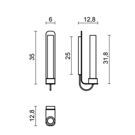 OASIS FLUTE UP Светильник настенный 60х128х350 мм., стекло Rhombus, фурнитура хром