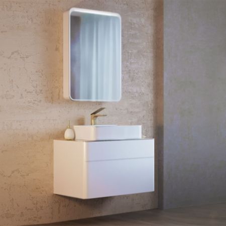 Тумба под раковину Raval Pure 80 подвесная Белая, артикул Pur.01.80/P/W