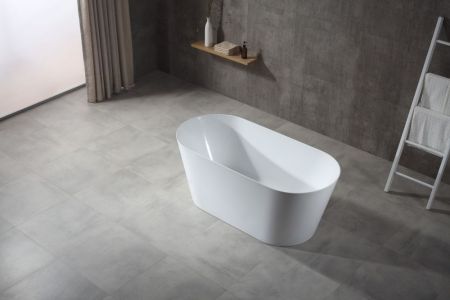 Zenon Leman, акриловая ванна закругленной формы, 180x80xh60 см, цвет белый глянцевый, артикул 4000.000.000.000.40948