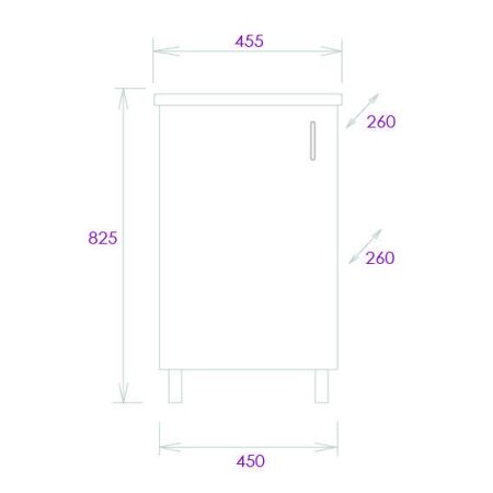 Тумба Onika Тимбер 45 напольная, серая мат./дуб сонома (ум. Фостер 45)