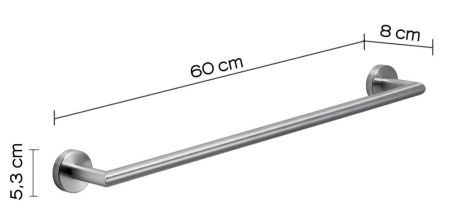 Gedy Project, полотенцедержатель, длина 60 см, цвет зачищенный хром, артикул 5021/60(38)