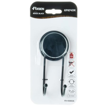 Двойной крючок для ванной FIXSEN MAGIC BLACK FX-45005A, черный, артикул FX-45005A