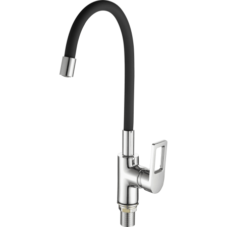 Смеситель для кухни с гибким изливом FASHUN A4253+B04, хром/черный