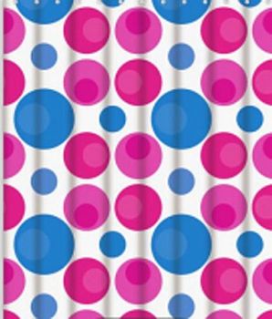 Штора для ванной FASHUN A8802, красный/синий