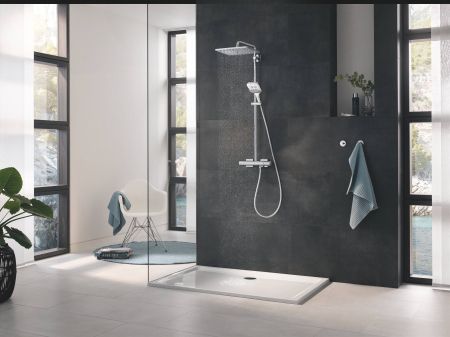 Душевая система GROHE Rainshower SmartActive 310 Mono Cube, квадратный, 1 режим струи, с термостатом, хром (26652000)
