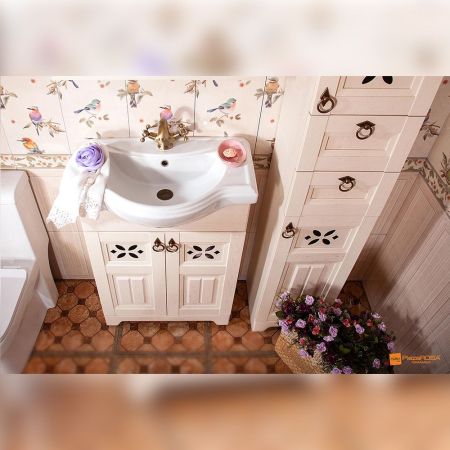 Комплект мебели для ванной Бриклаер КАНТРИ 65KP, бежевый дуб прованс, артикул КАНТРИ 65KP